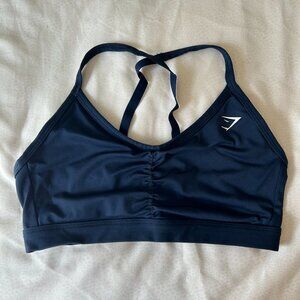 Gymshark ruched sports bra in Navy
